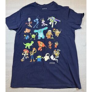 Pixar Character Graphic Short Sleeve Tee Shirt Size Large Navy Blue 1249